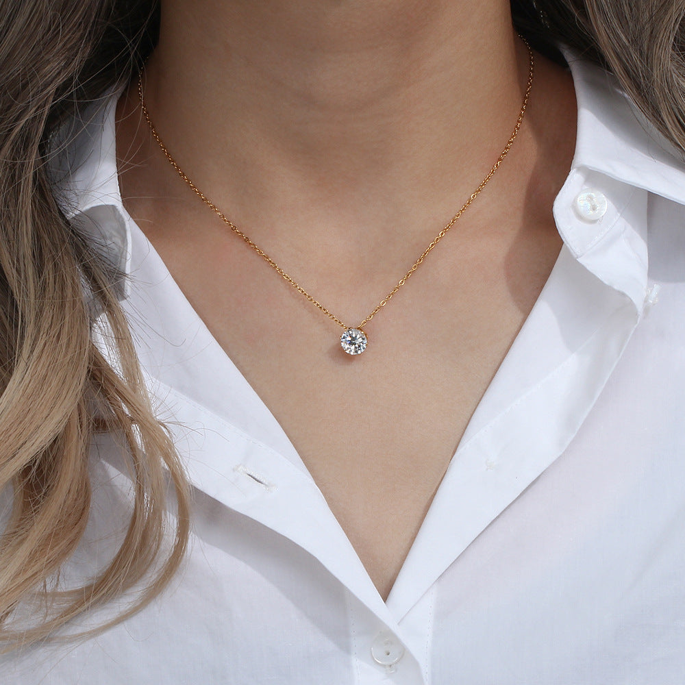 PURELY YOURS - KYLA SOLITAIRE GOLD NECKLACE