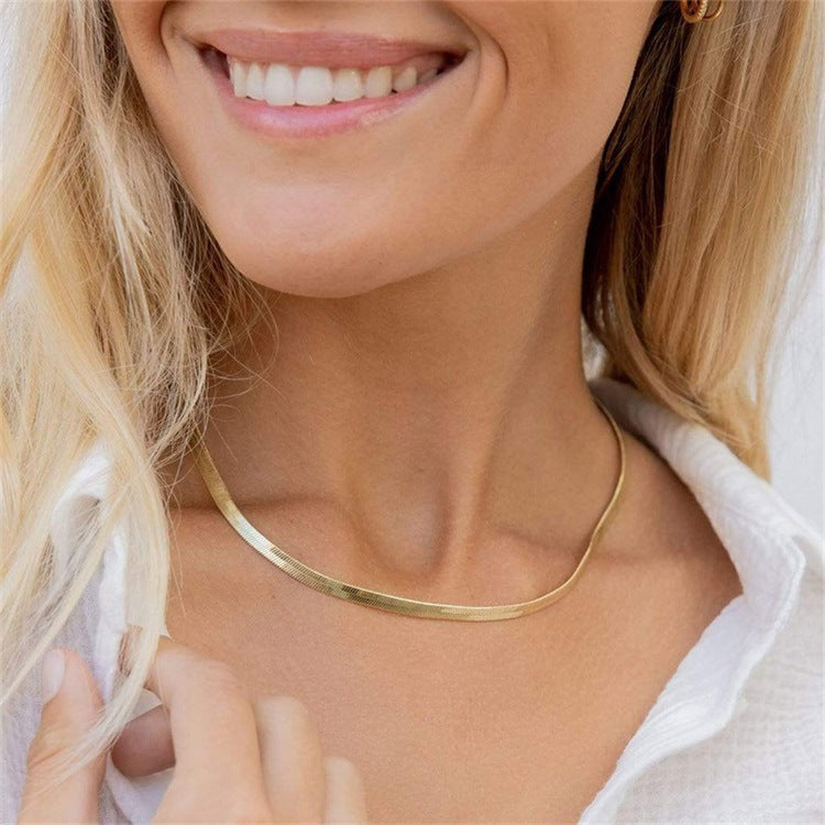 PURELY YOURS - ELIZABETH GOLD HERRINGBONE NECKLACE