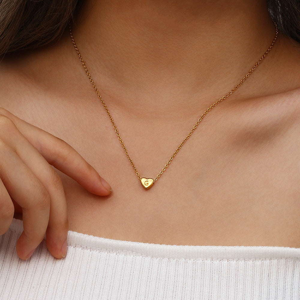 PURELY YOURS - HEART INITIAL GOLD NECKLACE