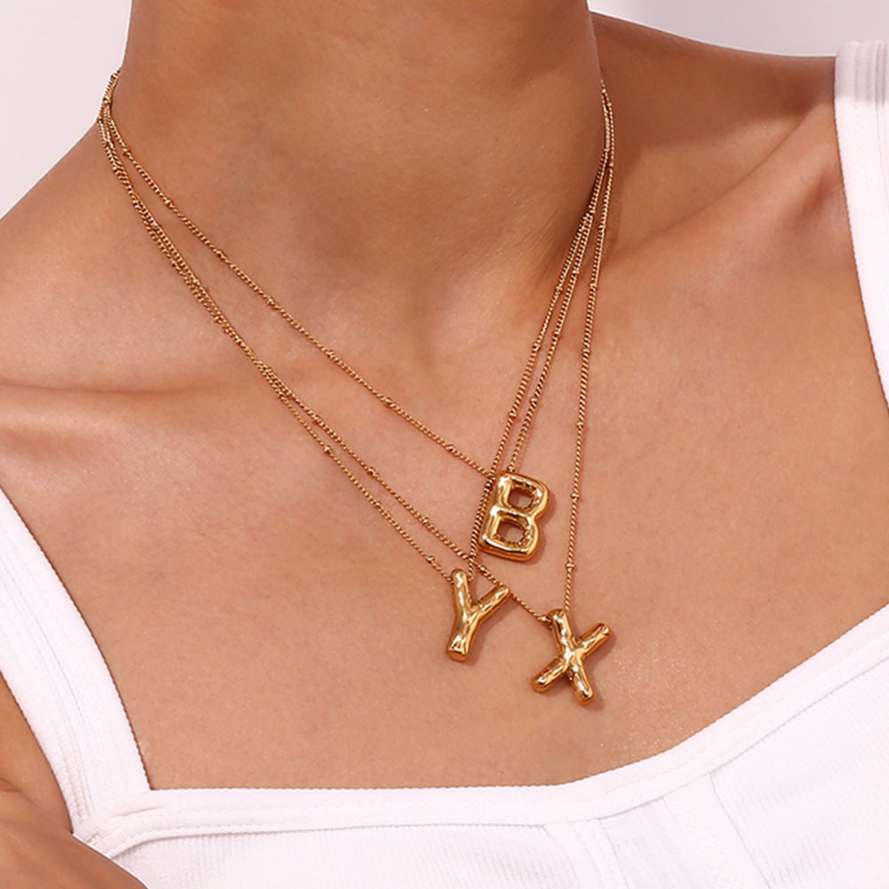 PURELY YOURS - BALLOON GOLD INITIAL NECKLACE