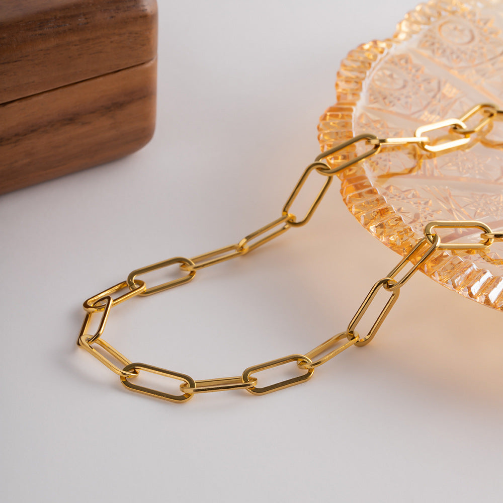 PURELY YOURS - RIA GOLD PAPERCLIP CHAIN NECKLACE