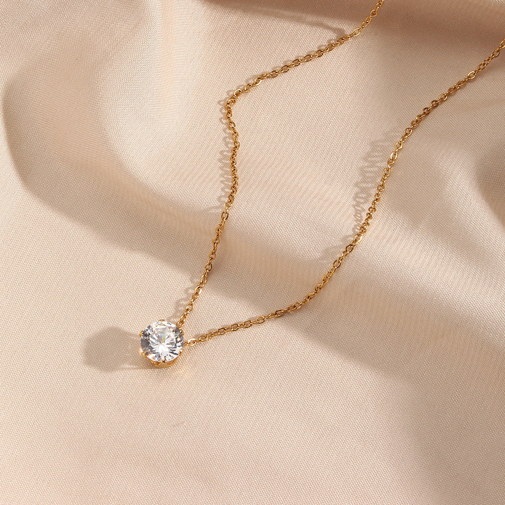 PURELY YOURS - KYLA SOLITAIRE GOLD NECKLACE