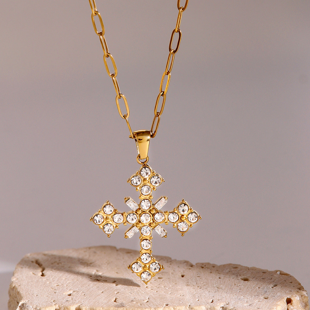 PURELY YOURS - DIVINA CRYSTAL CROSS NECKLACE