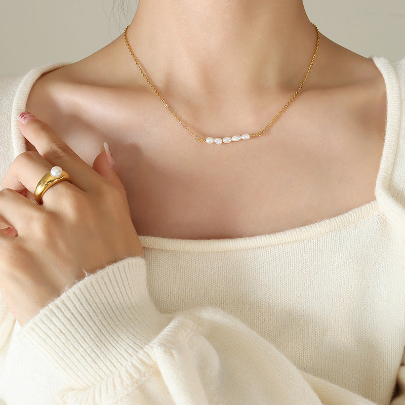 PURELY YOURS - FLEUR FRESHWATER PEARL GOLD NECKLACE