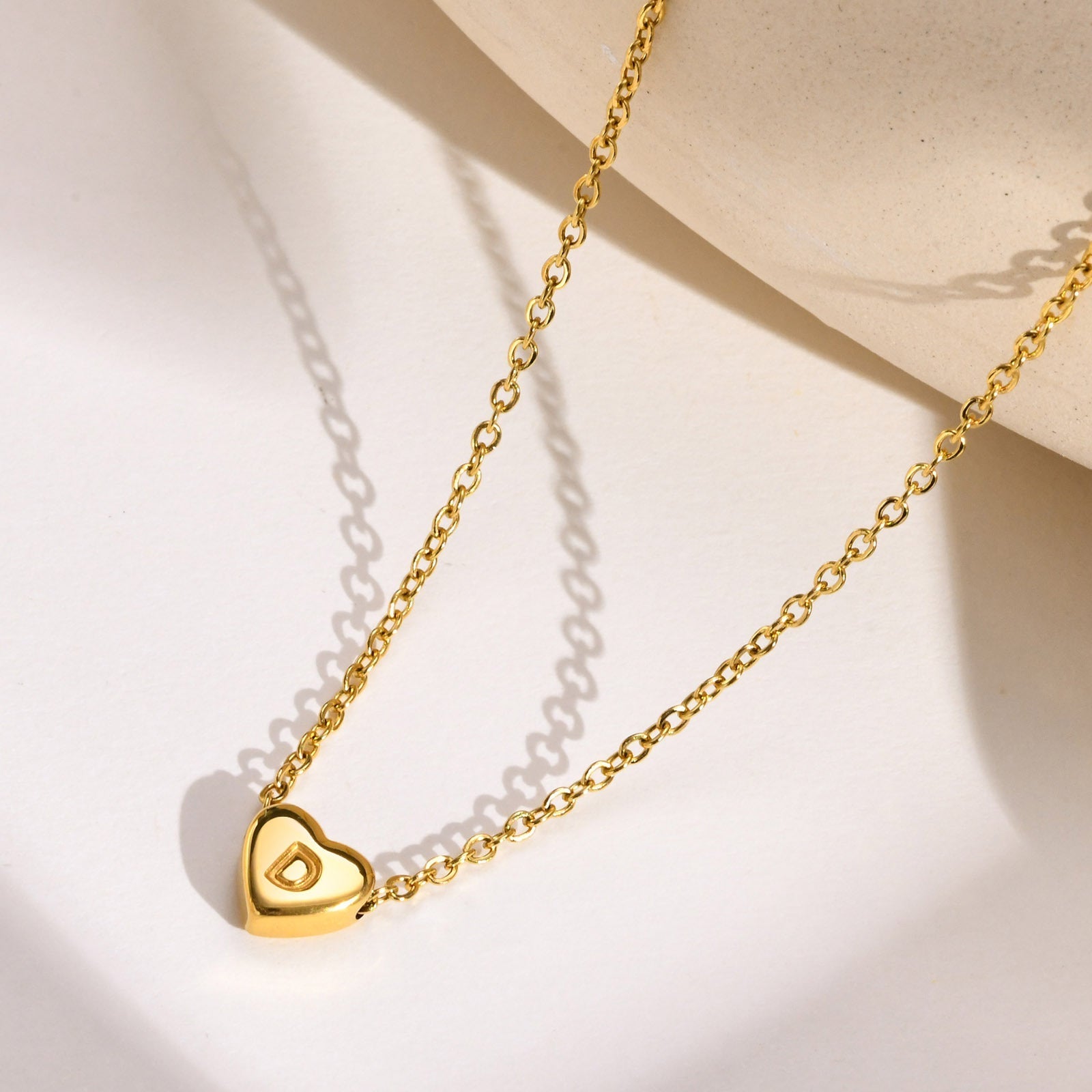 PURELY YOURS - HEART INITIAL GOLD NECKLACE