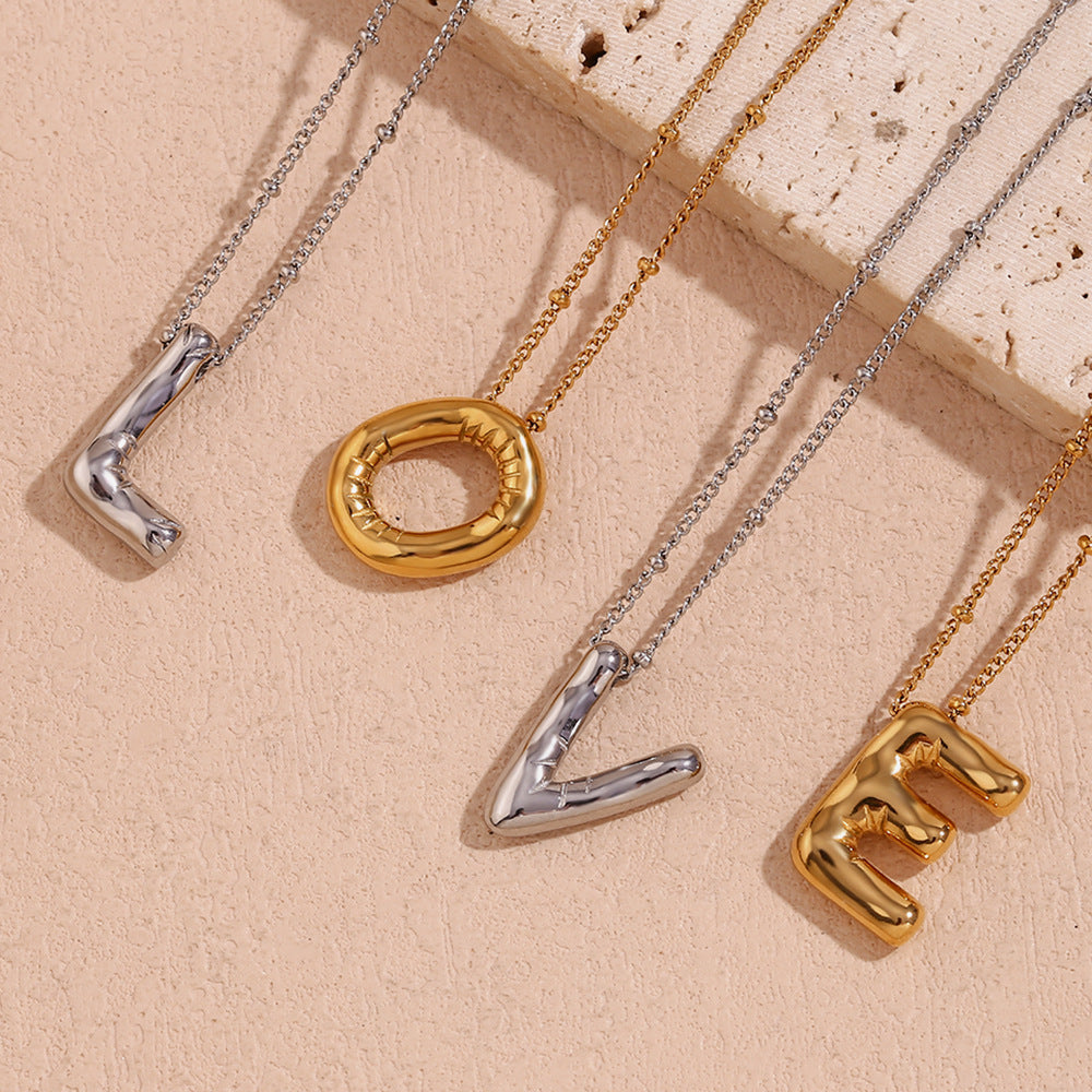 PURELY YOURS - BALLOON GOLD INITIAL NECKLACE