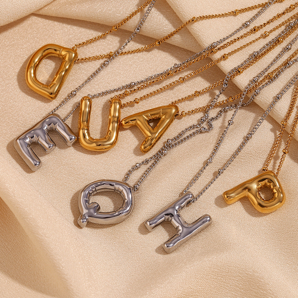 PURELY YOURS - BALLOON GOLD INITIAL NECKLACE