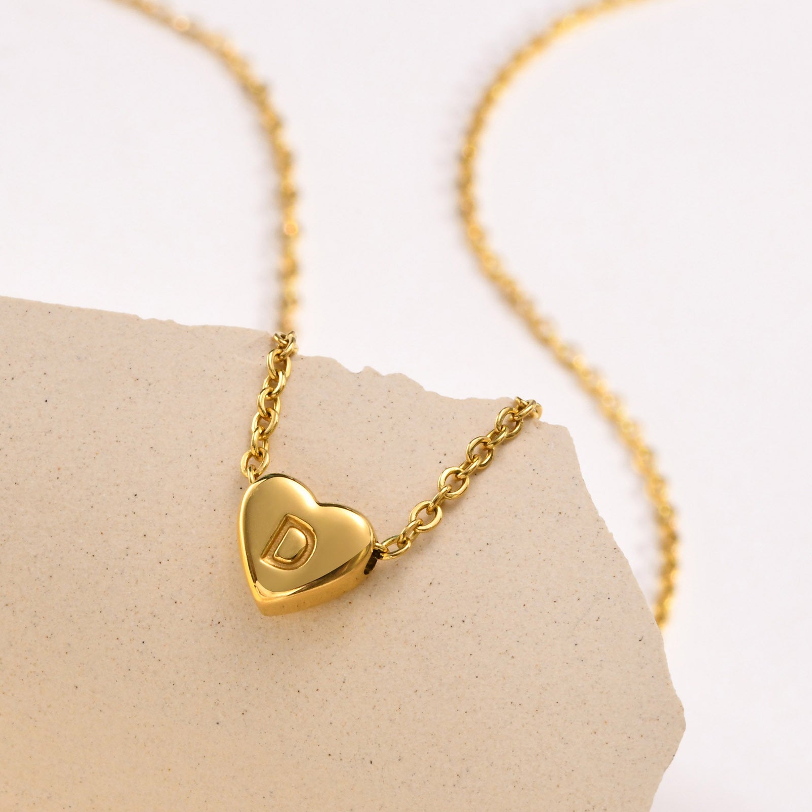 PURELY YOURS - HEART INITIAL GOLD NECKLACE