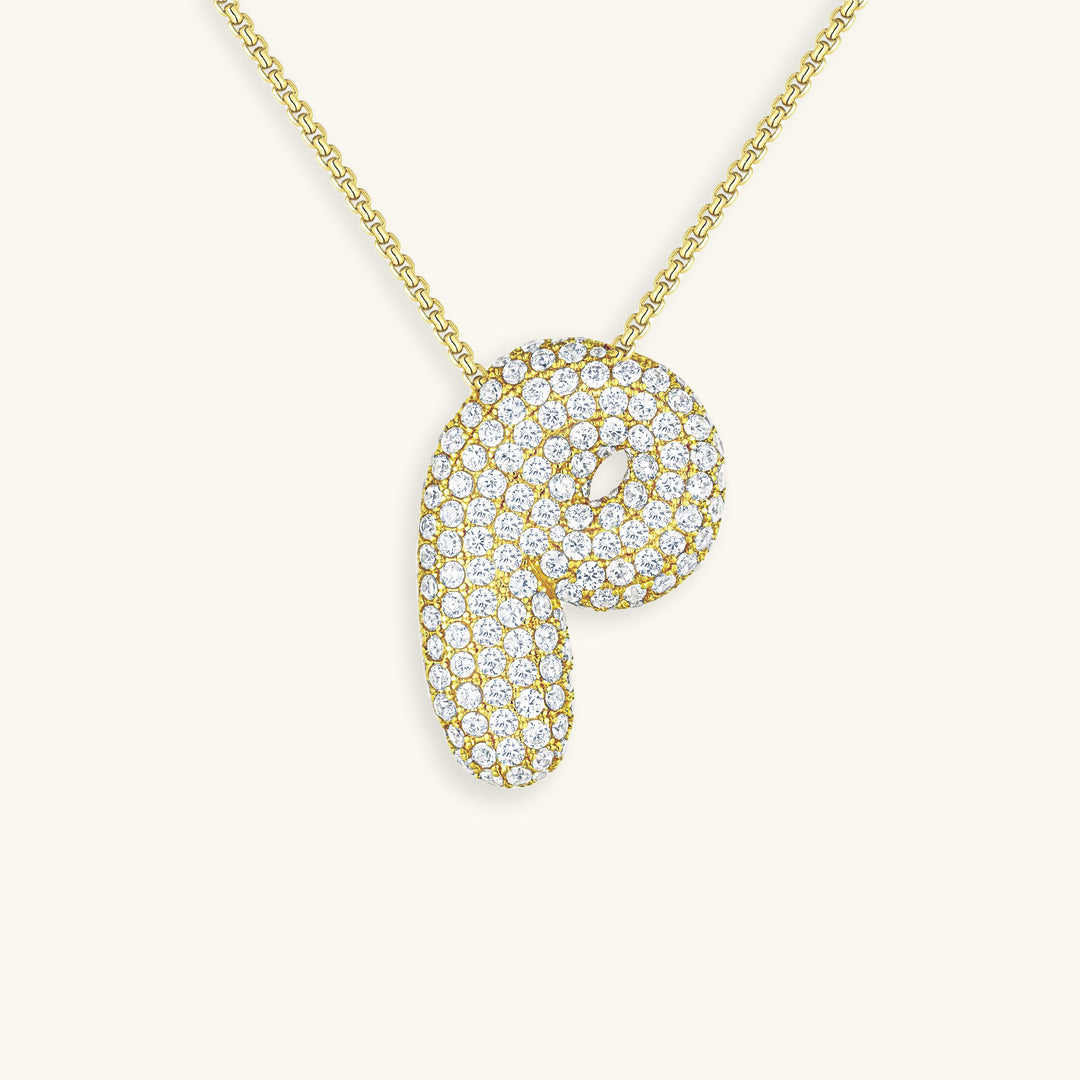 PURELY YOURS - BUBBLE INITIAL DIAMOND NECKLACE