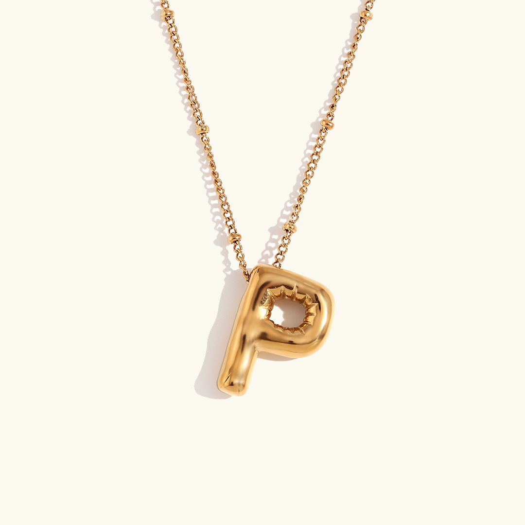 PURELY YOURS - BALLOON GOLD INITIAL NECKLACE