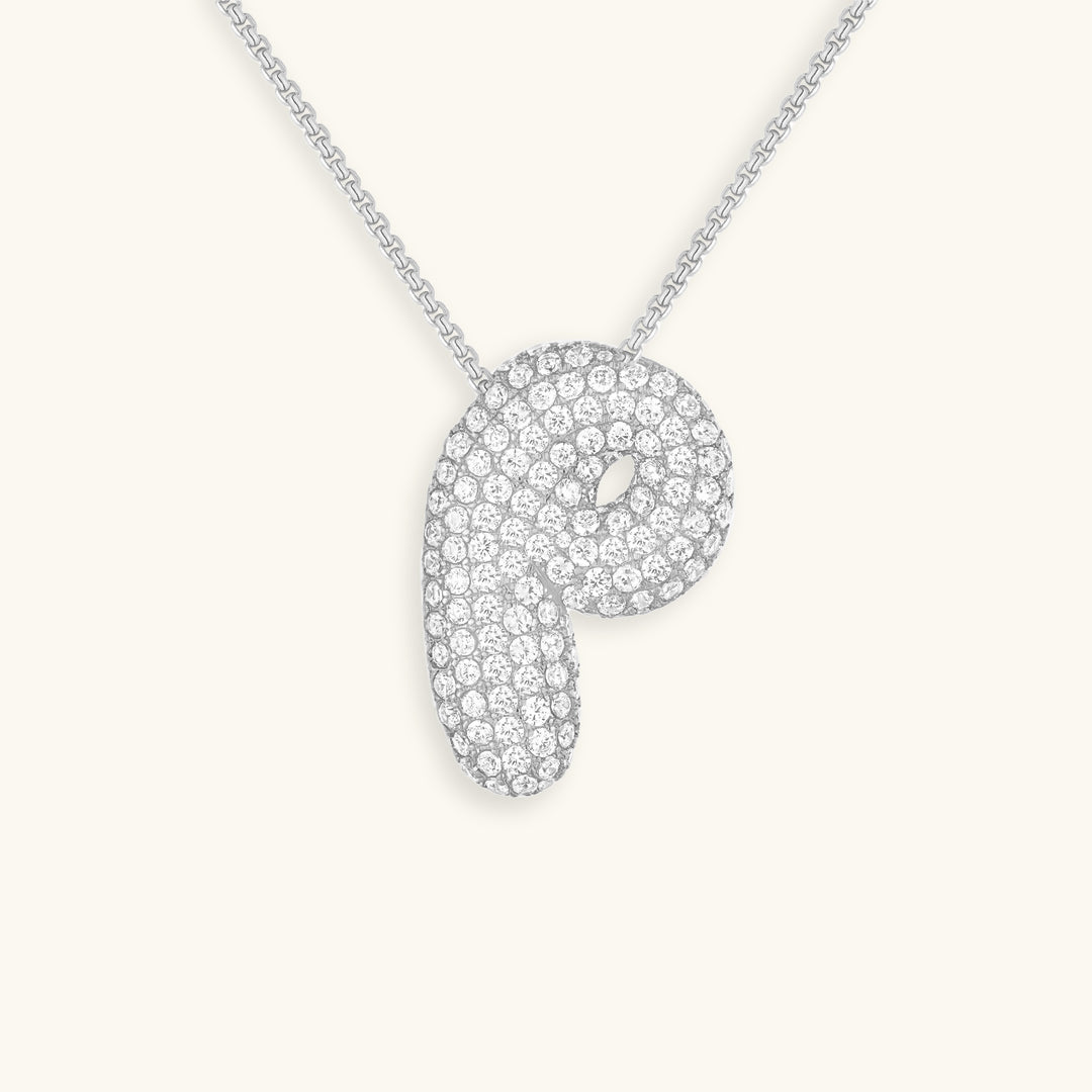 PURELY YOURS - BUBBLE INITIAL DIAMOND NECKLACE