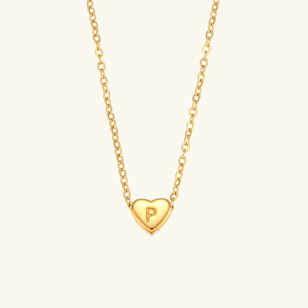 PURELY YOURS - HEART INITIAL GOLD NECKLACE