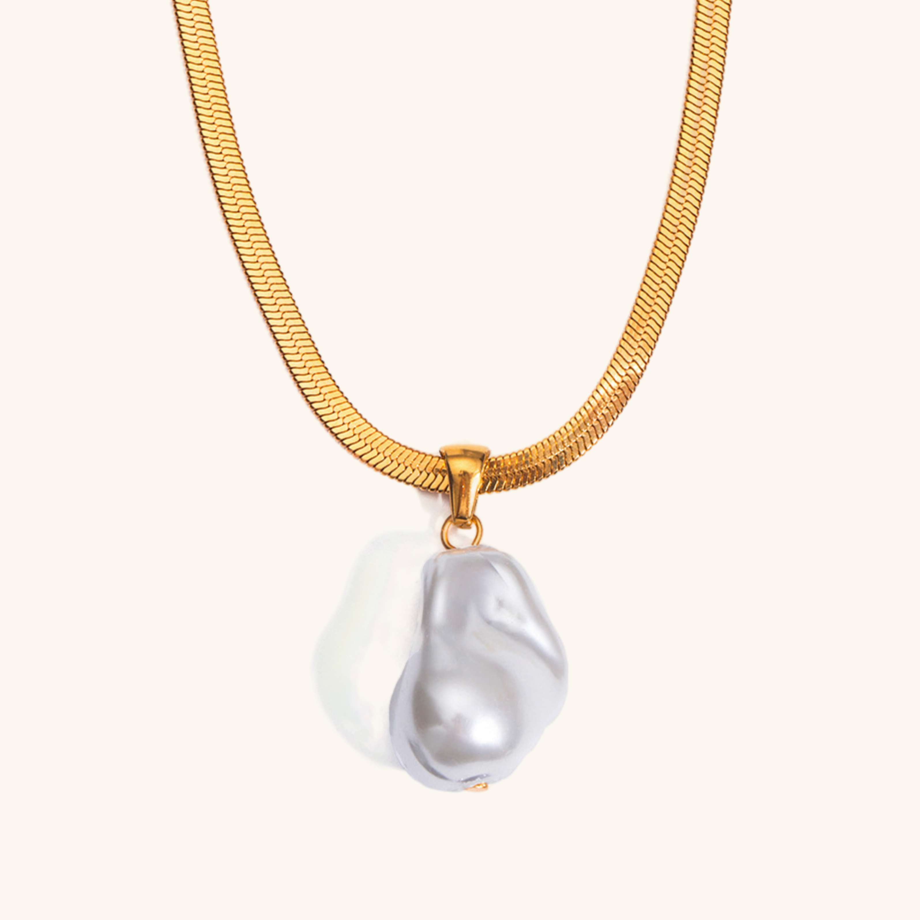 PURELY YOURS - GLORIETTA HERRINGBONE PEARL NECKLACE