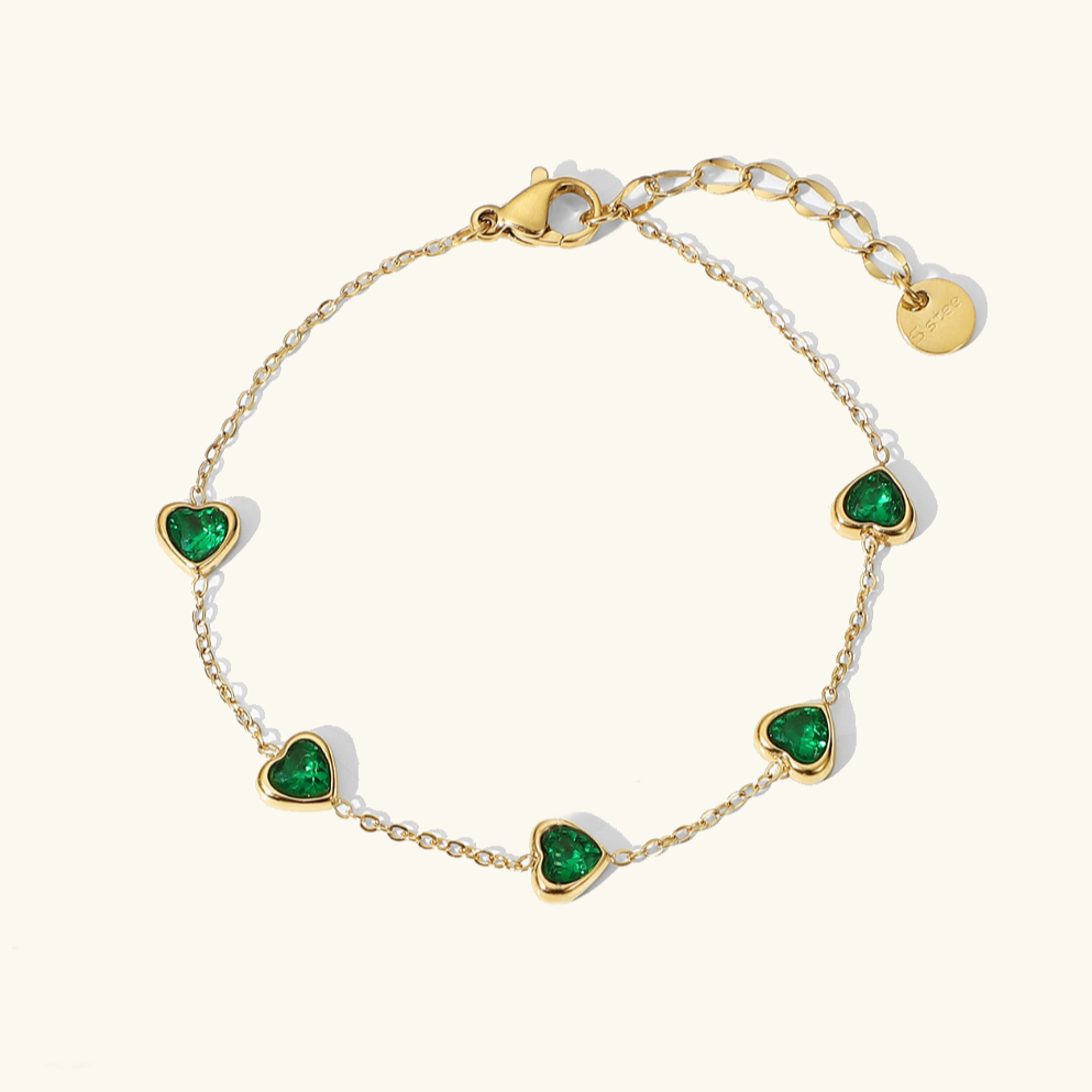 PURELY YOURS - FRANCIA GREEN HEART BRACELET