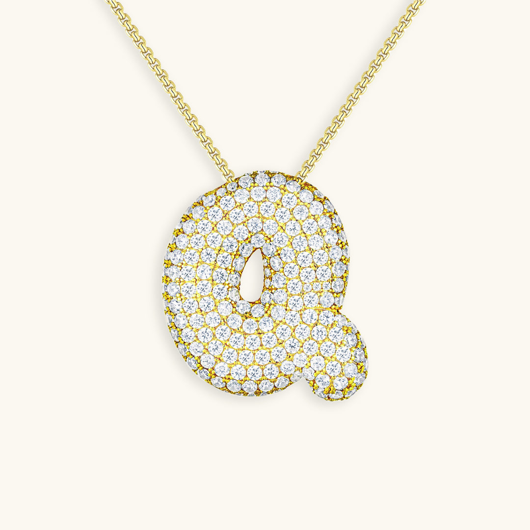 PURELY YOURS - BUBBLE INITIAL DIAMOND NECKLACE