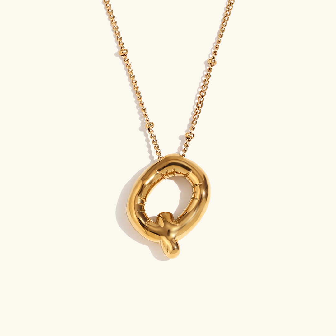 PURELY YOURS - BALLOON GOLD INITIAL NECKLACE