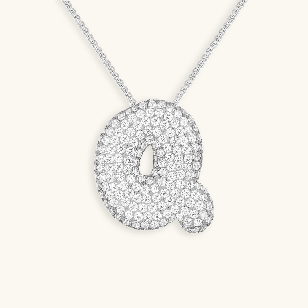 PURELY YOURS - BUBBLE INITIAL DIAMOND NECKLACE