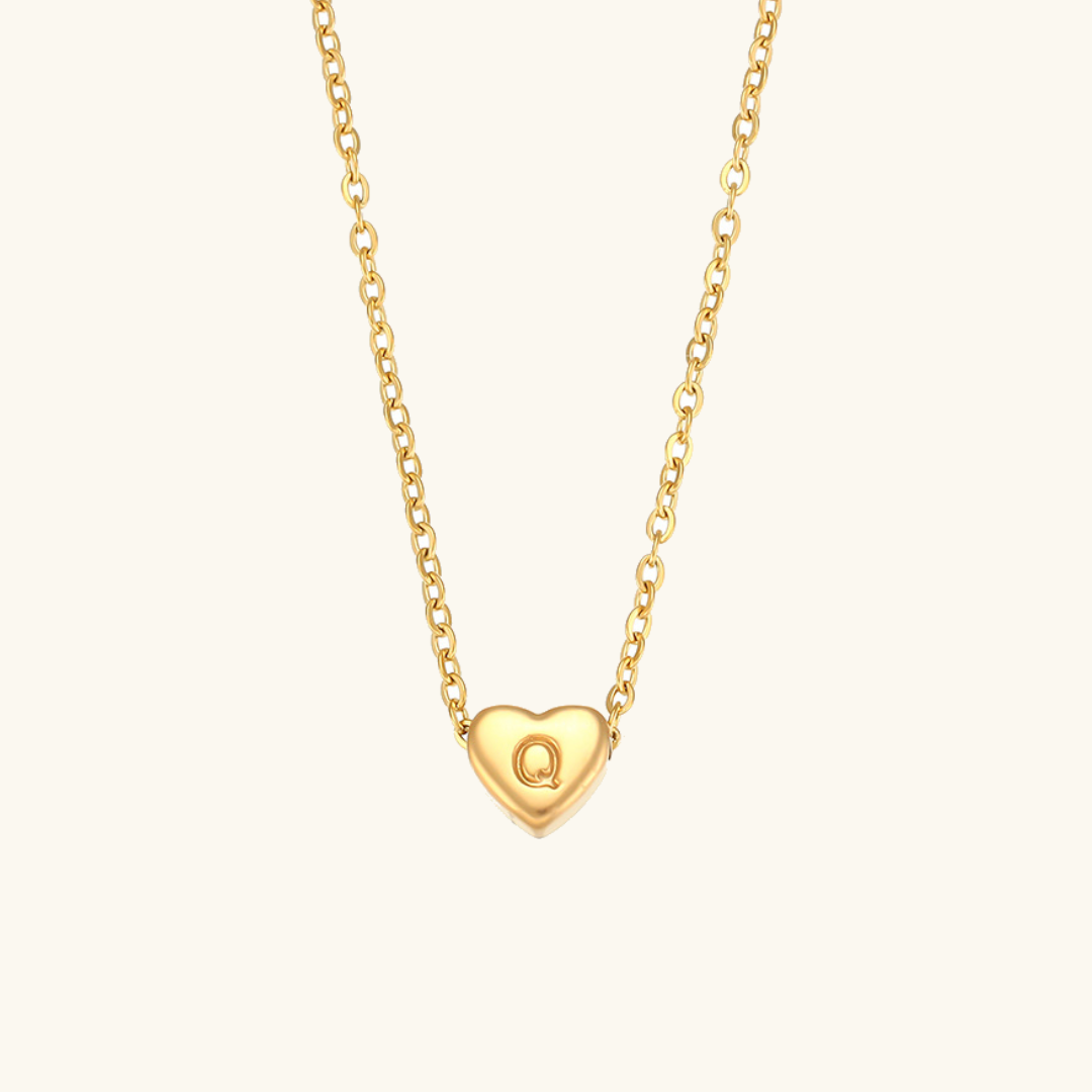 PURELY YOURS - HEART INITIAL GOLD NECKLACE