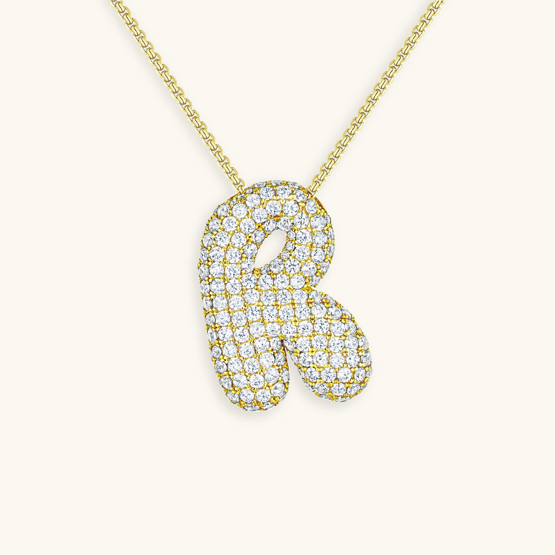 PURELY YOURS - BUBBLE INITIAL DIAMOND NECKLACE