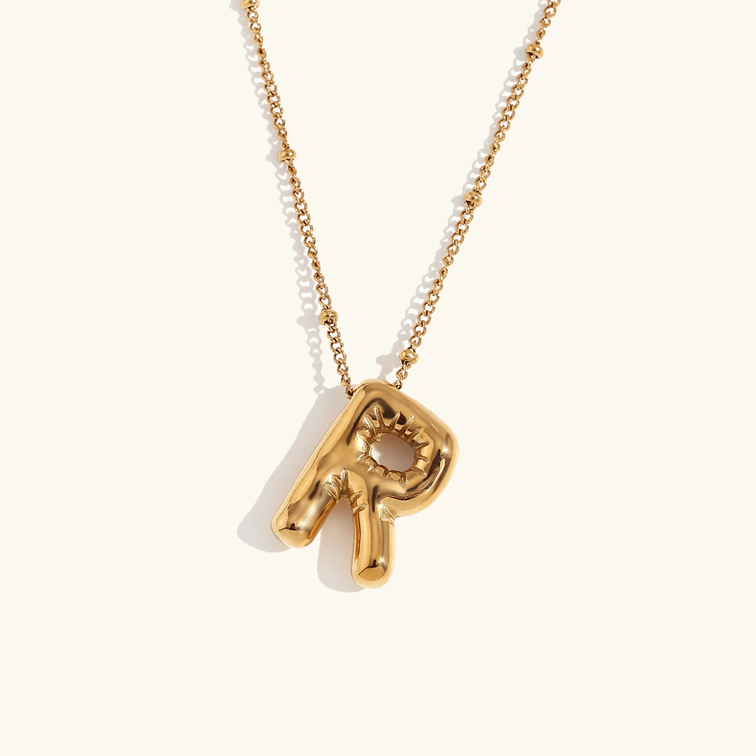 PURELY YOURS - BALLOON GOLD INITIAL NECKLACE