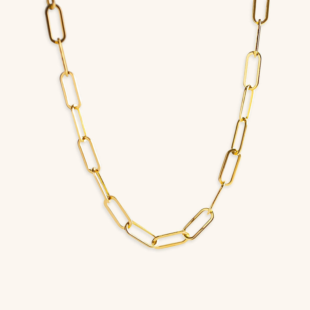 PURELY YOURS - RIA GOLD PAPERCLIP CHAIN NECKLACE