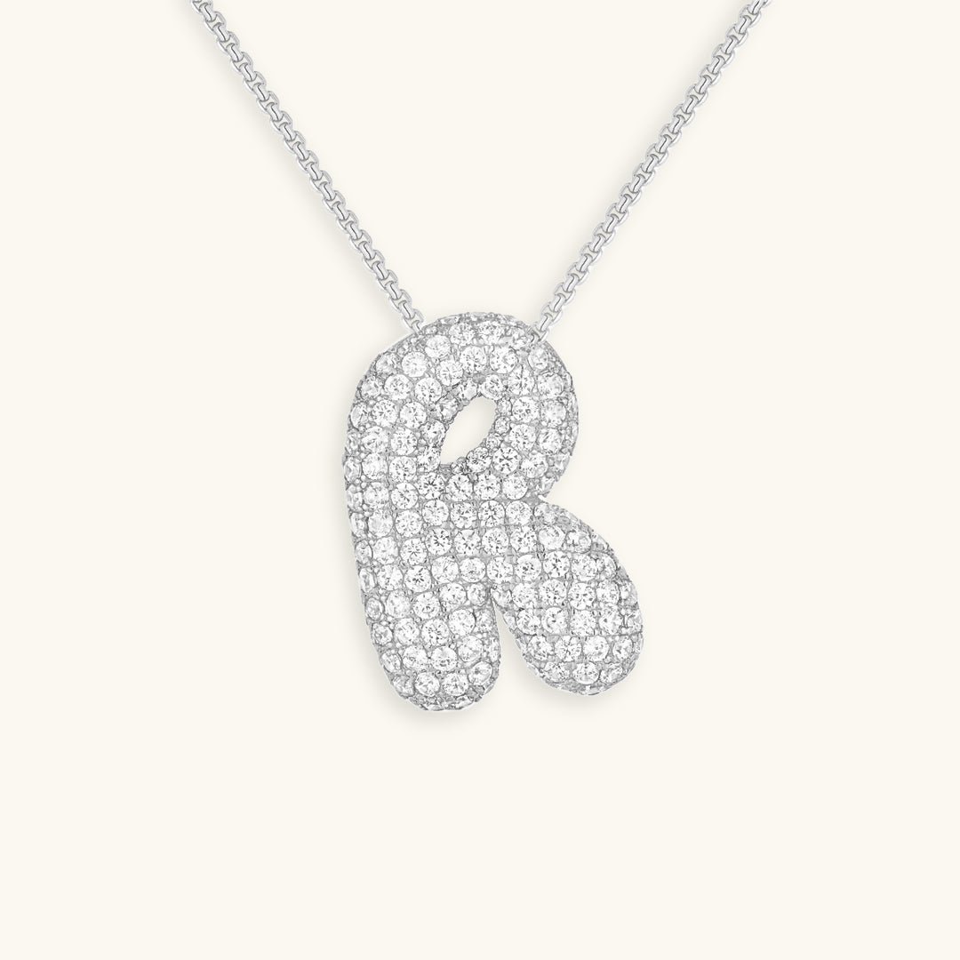 PURELY YOURS - BUBBLE INITIAL DIAMOND NECKLACE