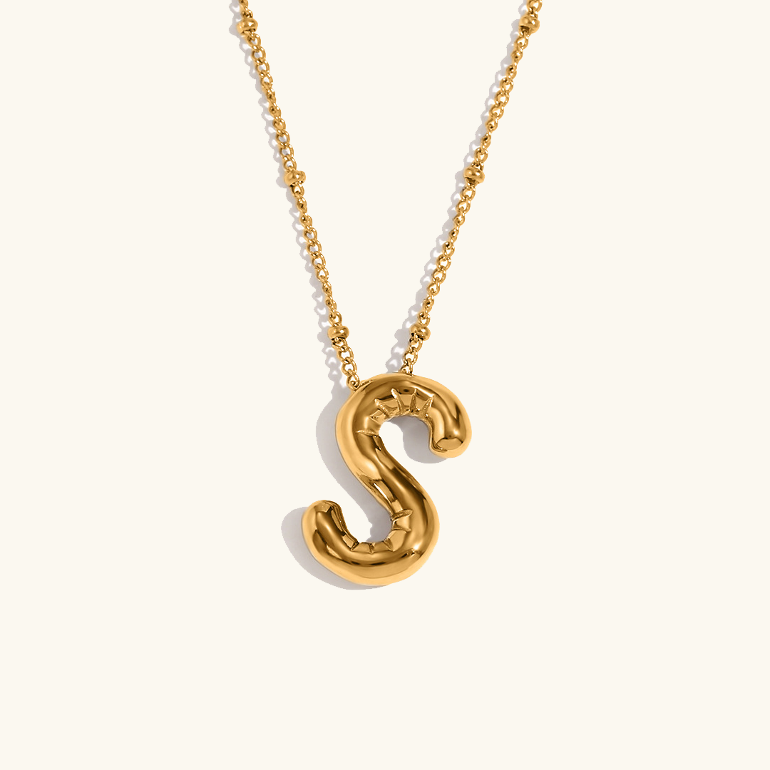 PURELY YOURS - BALLOON GOLD INITIAL NECKLACE