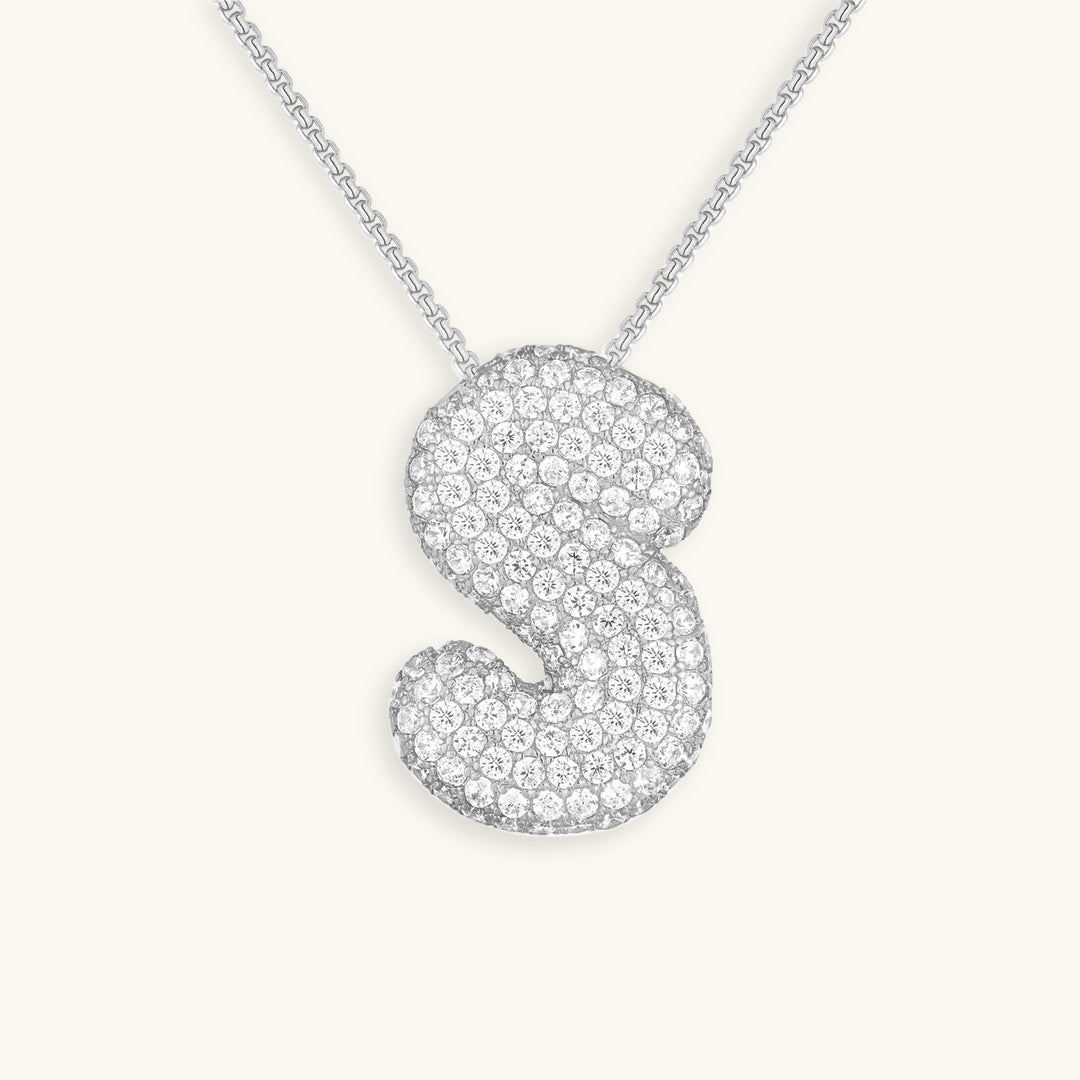 PURELY YOURS - BUBBLE INITIAL DIAMOND NECKLACE