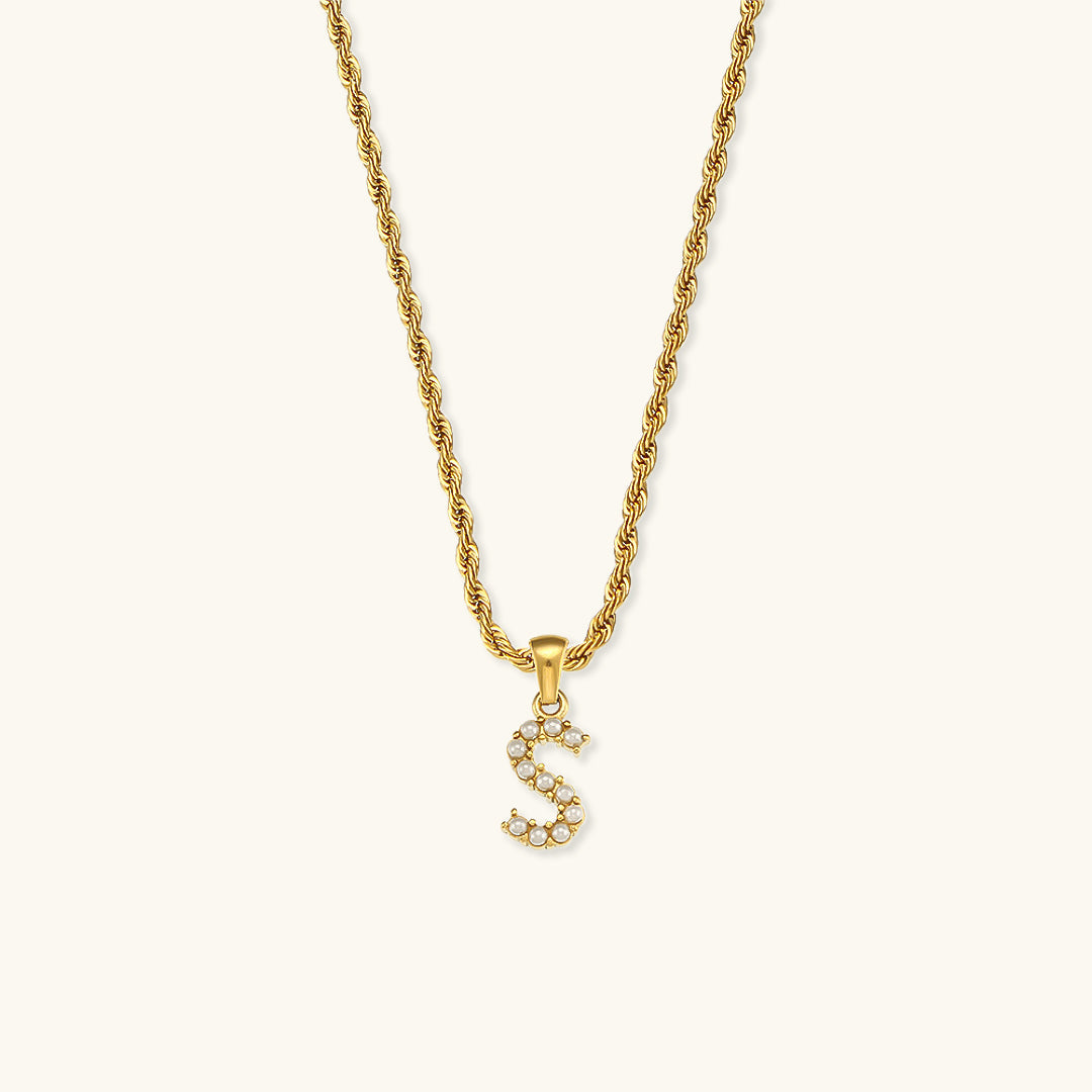 PURELY YOURS - ELODIE INITIAL LETTER PEARL NECKLACE