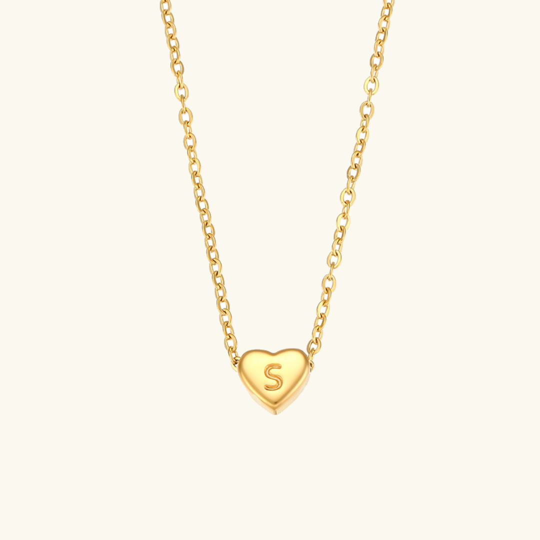 PURELY YOURS - HEART INITIAL GOLD NECKLACE