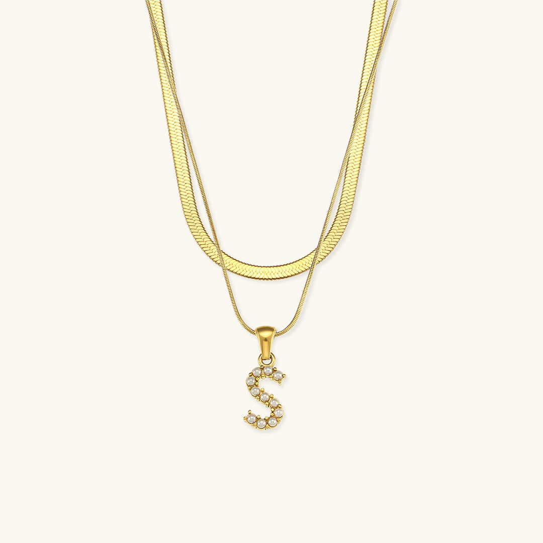 PURELY YOURS - FIONA LAYERED GOLD INITIAL LETTER NECKLACE