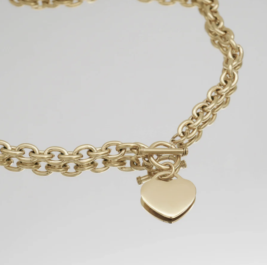 PURELY YOURS - HEART T-BAR NECKLACE GOLD