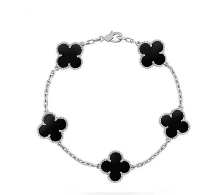 PURELY YOURS - CLOVER BLACK SILVER BRACELET