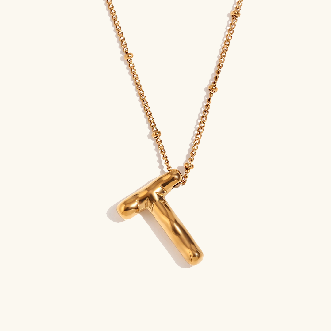 PURELY YOURS - BALLOON GOLD INITIAL NECKLACE