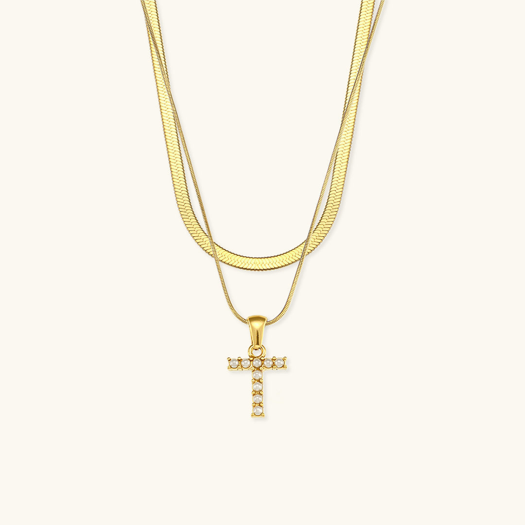 PURELY YOURS - FIONA LAYERED GOLD INITIAL LETTER NECKLACE