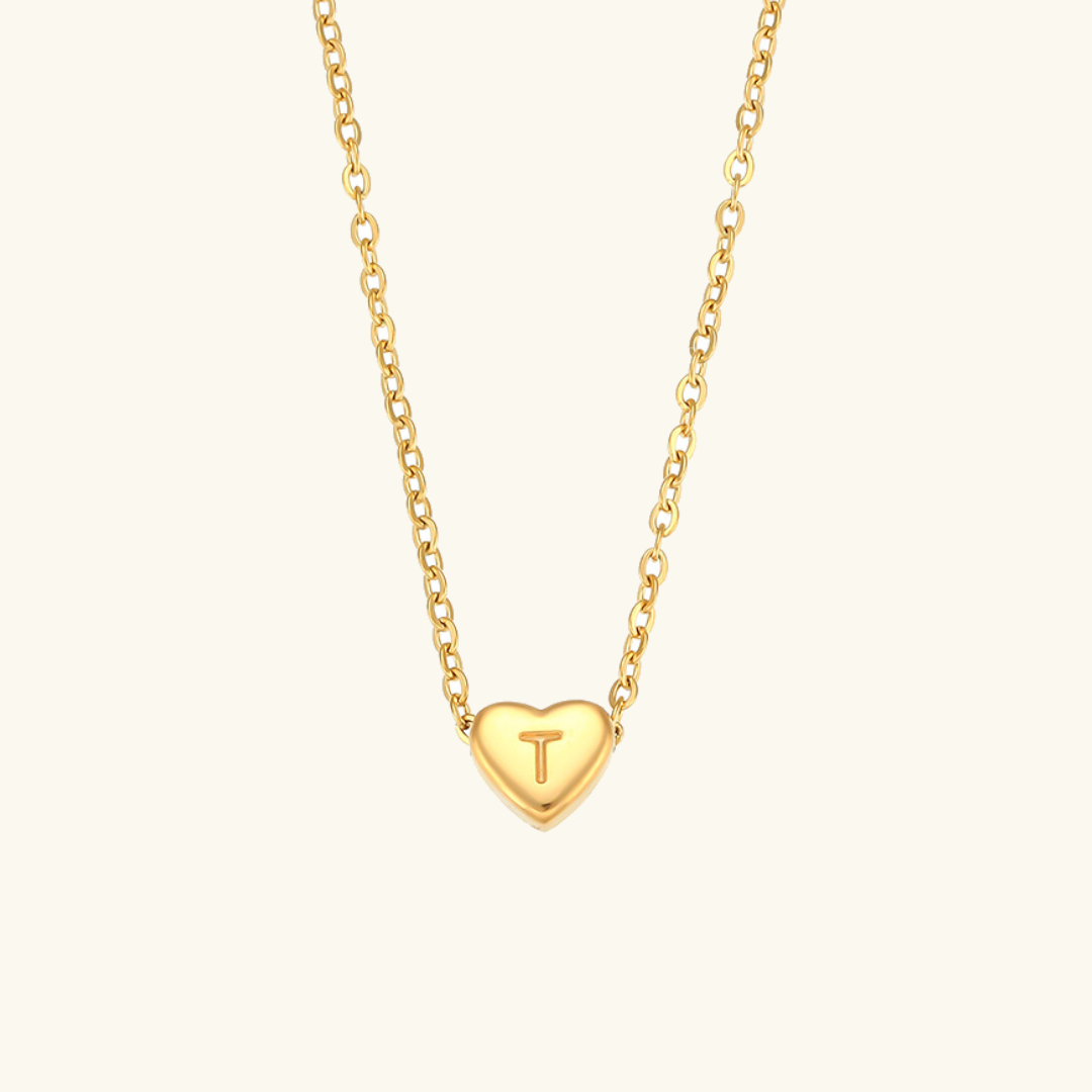 PURELY YOURS - HEART INITIAL GOLD NECKLACE