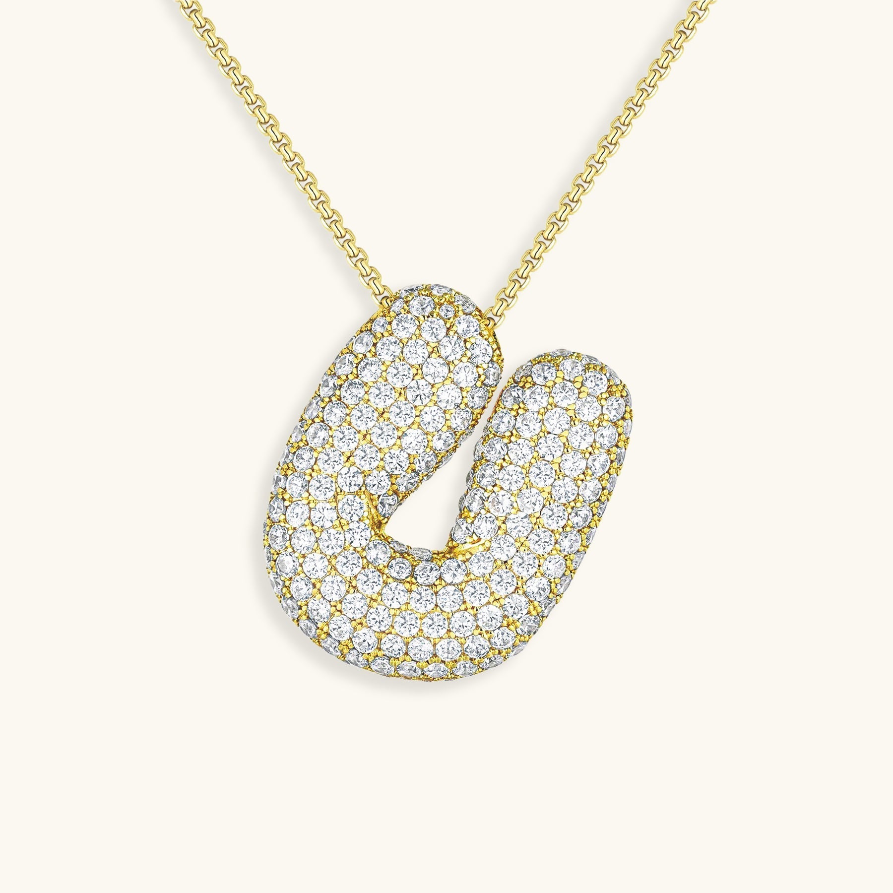 PURELY YOURS - BUBBLE INITIAL DIAMOND NECKLACE