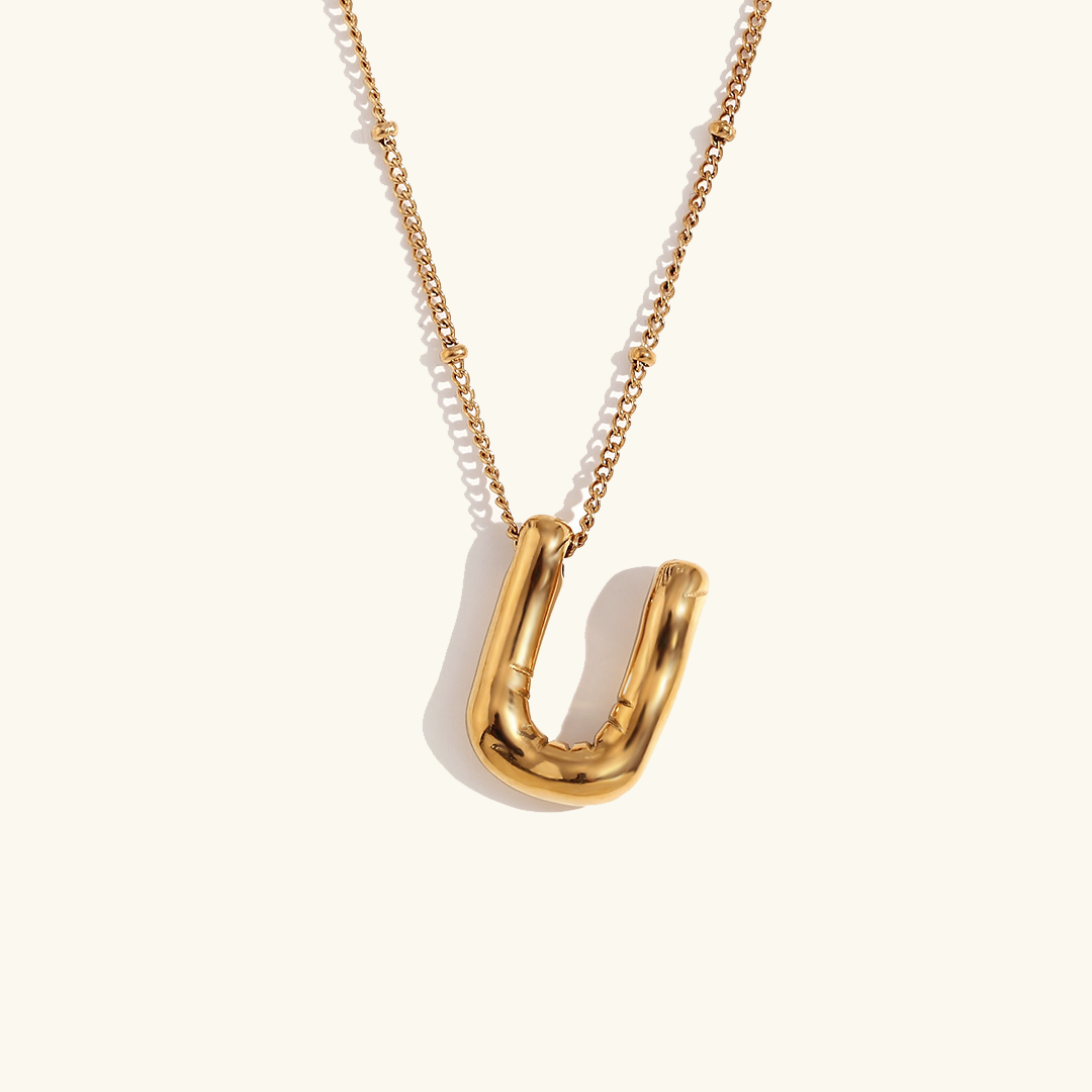 PURELY YOURS - BALLOON GOLD INITIAL NECKLACE