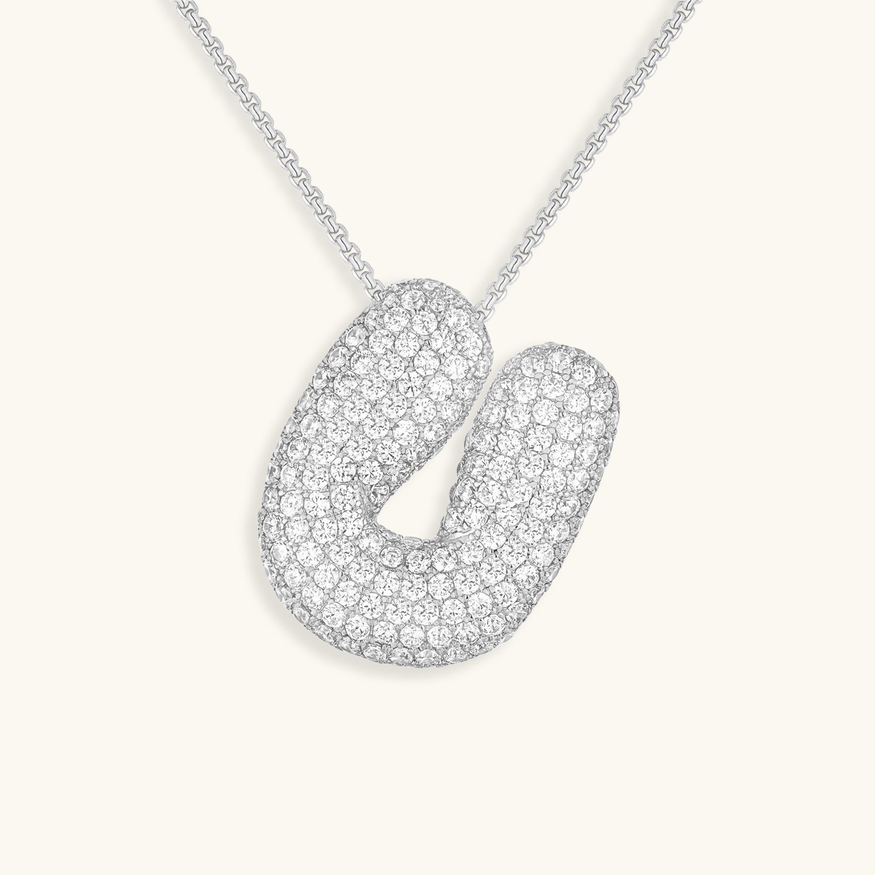 PURELY YOURS - BUBBLE INITIAL DIAMOND NECKLACE