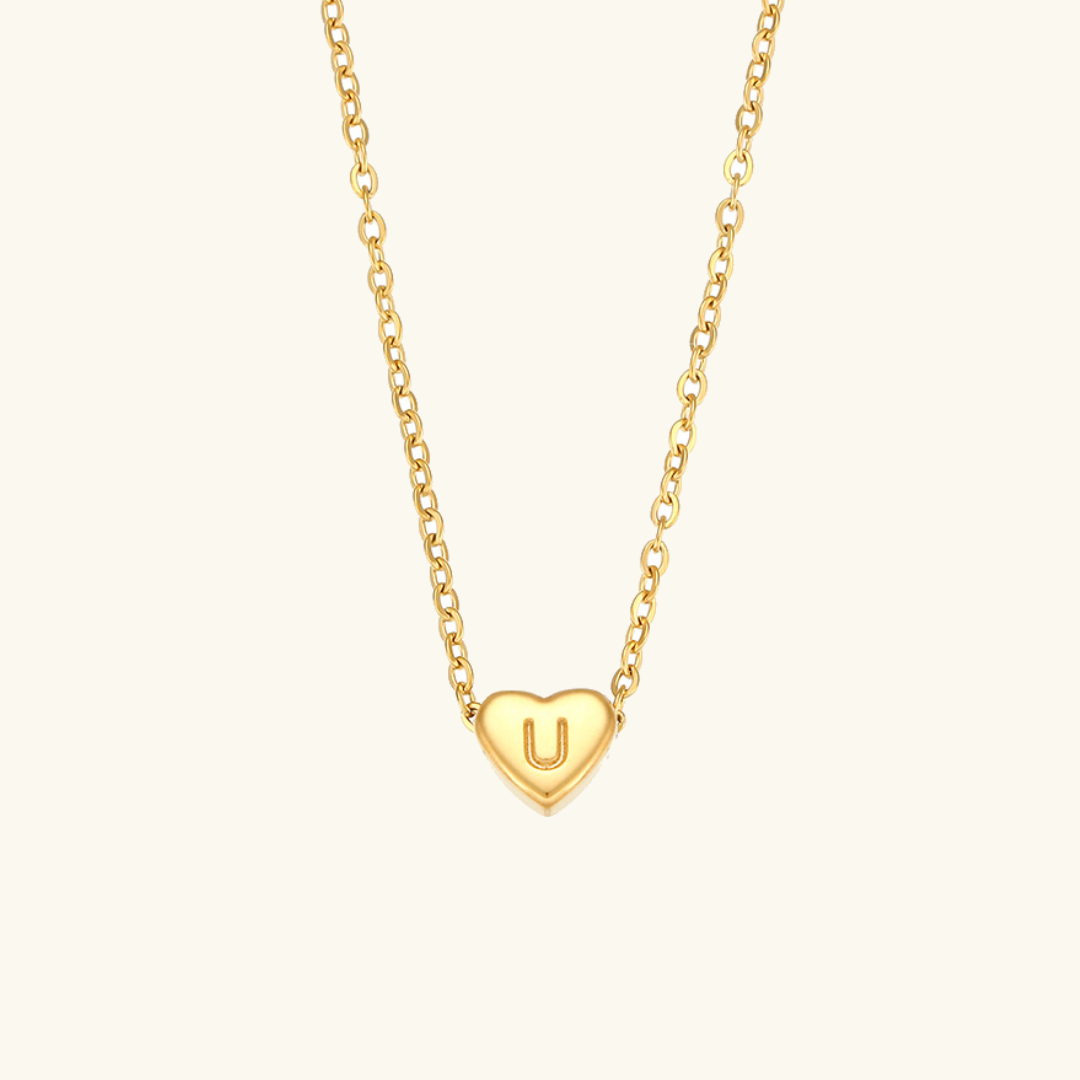 PURELY YOURS - HEART INITIAL GOLD NECKLACE