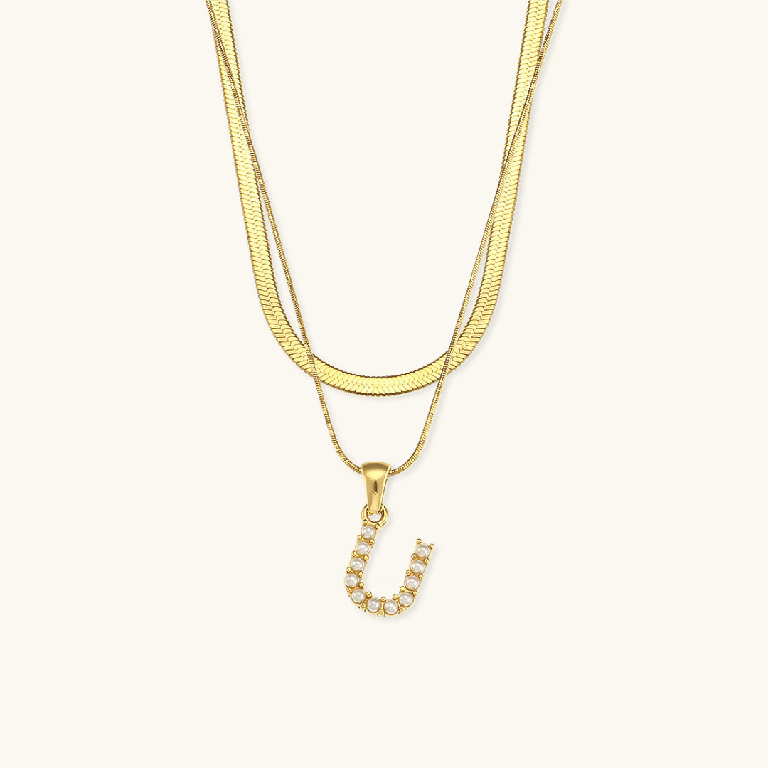 PURELY YOURS - FIONA LAYERED GOLD INITIAL LETTER NECKLACE