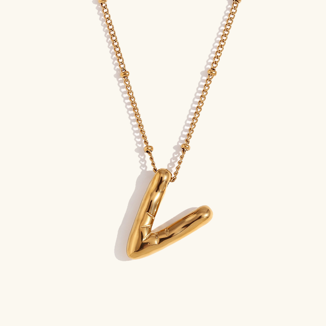 PURELY YOURS - BALLOON GOLD INITIAL NECKLACE