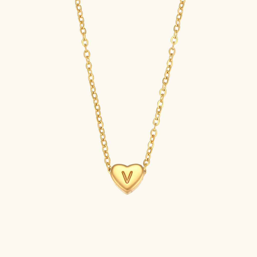 PURELY YOURS - HEART INITIAL GOLD NECKLACE