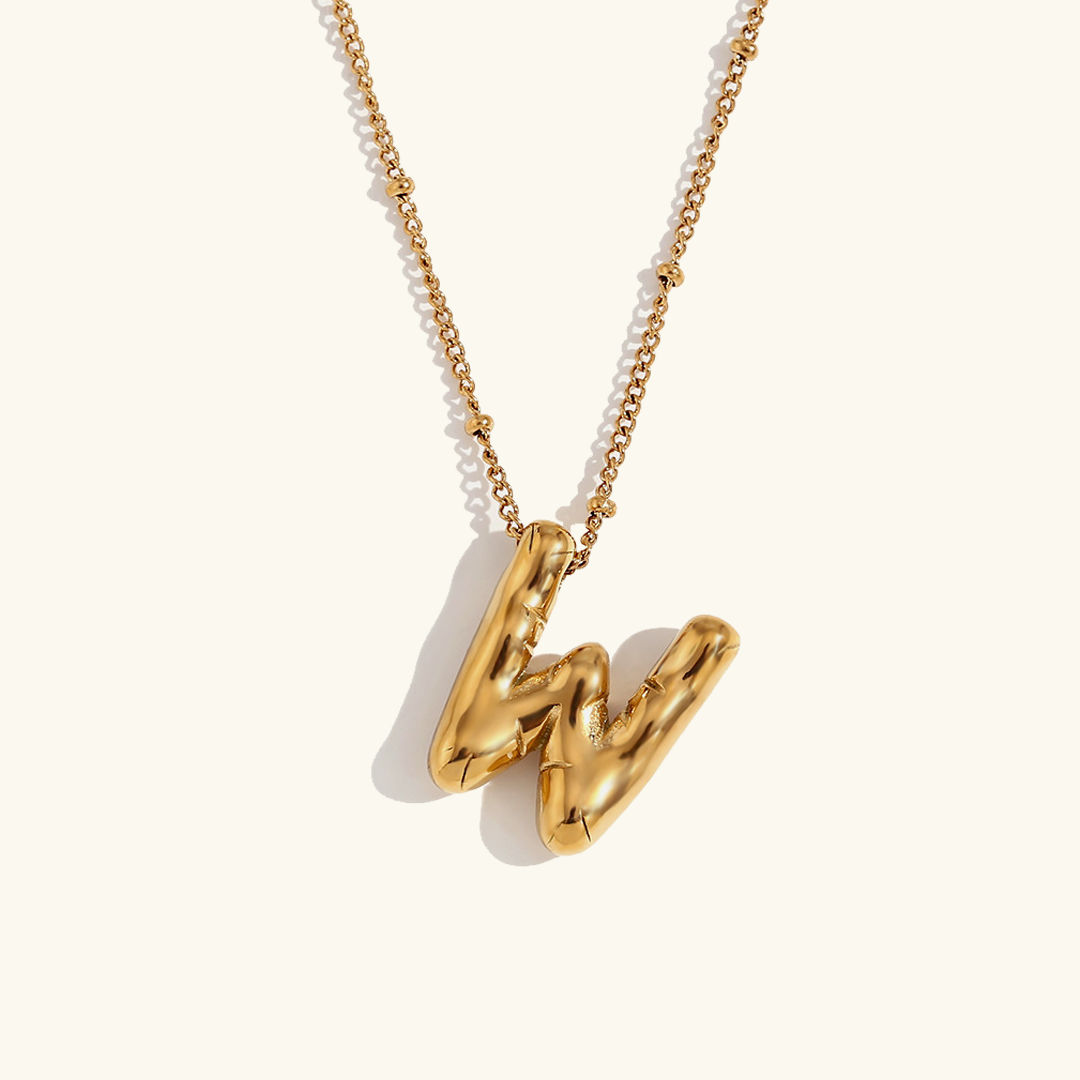 PURELY YOURS - BALLOON GOLD INITIAL NECKLACE