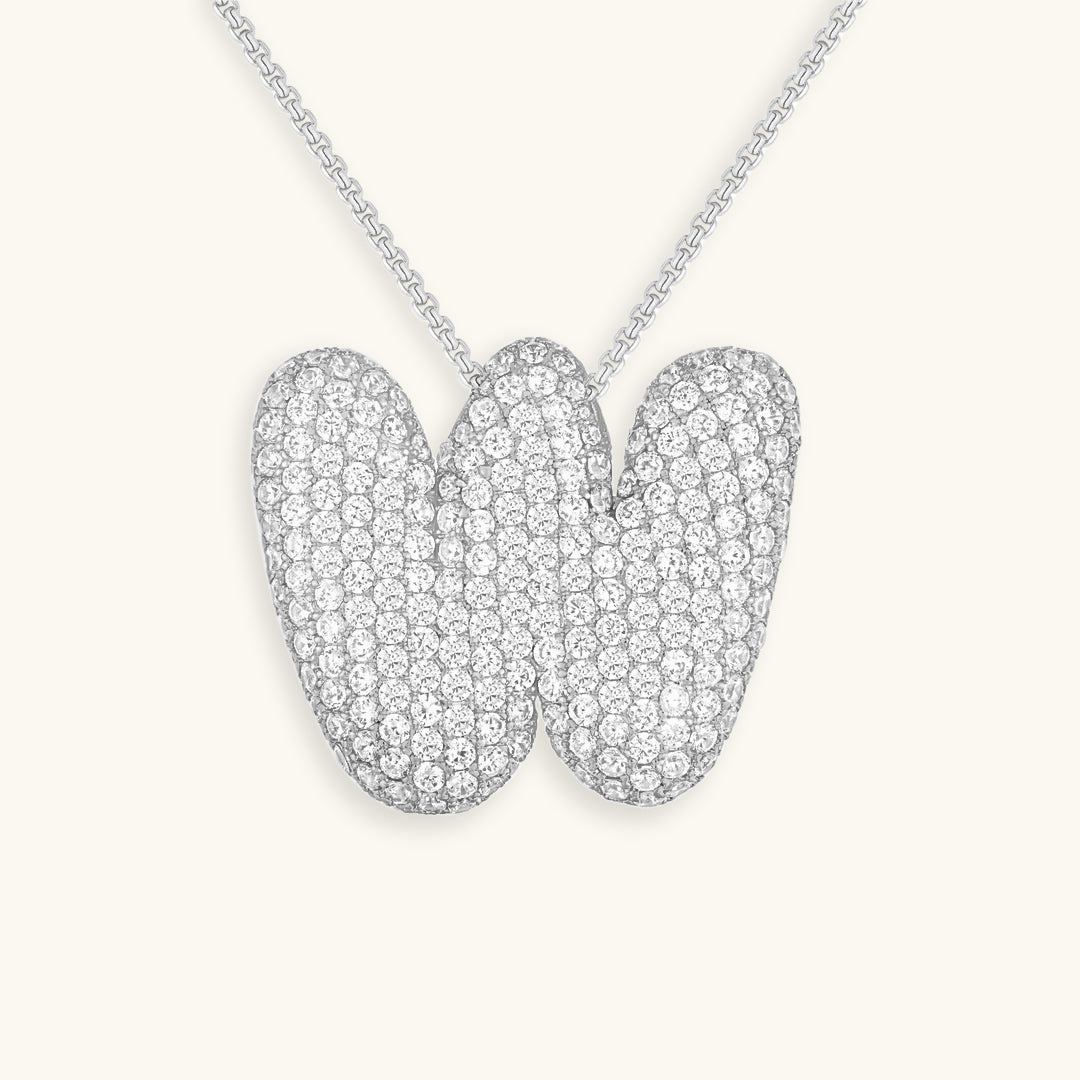 PURELY YOURS - BUBBLE INITIAL DIAMOND NECKLACE