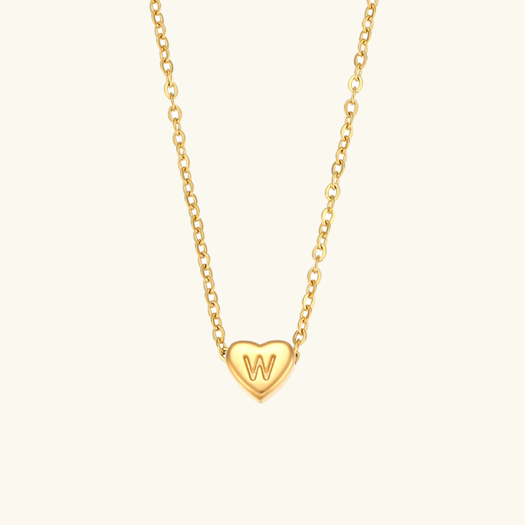 PURELY YOURS - HEART INITIAL GOLD NECKLACE