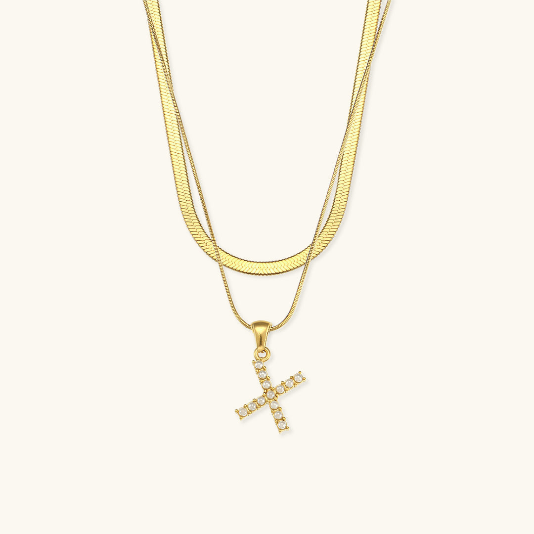 PURELY YOURS - FIONA LAYERED GOLD INITIAL LETTER NECKLACE