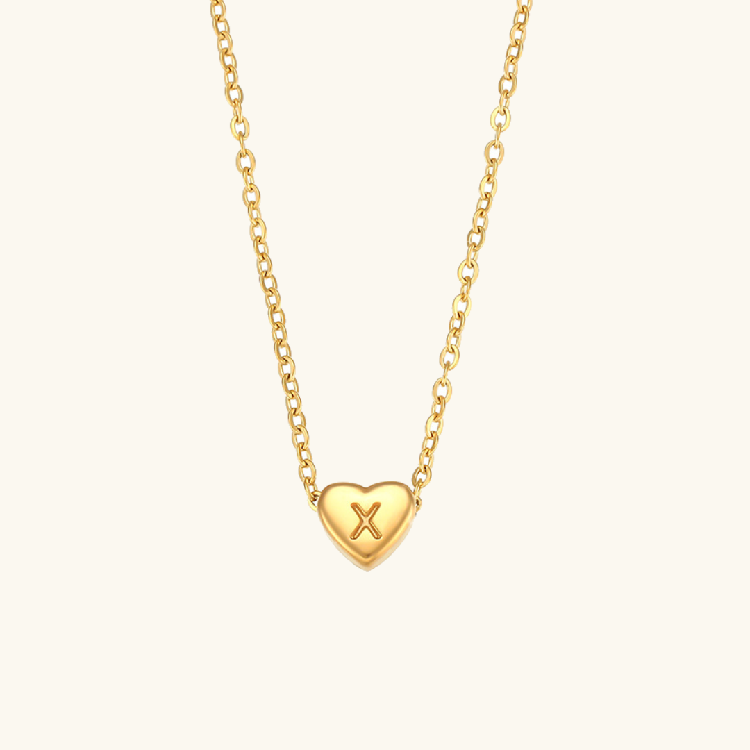 PURELY YOURS - HEART INITIAL GOLD NECKLACE