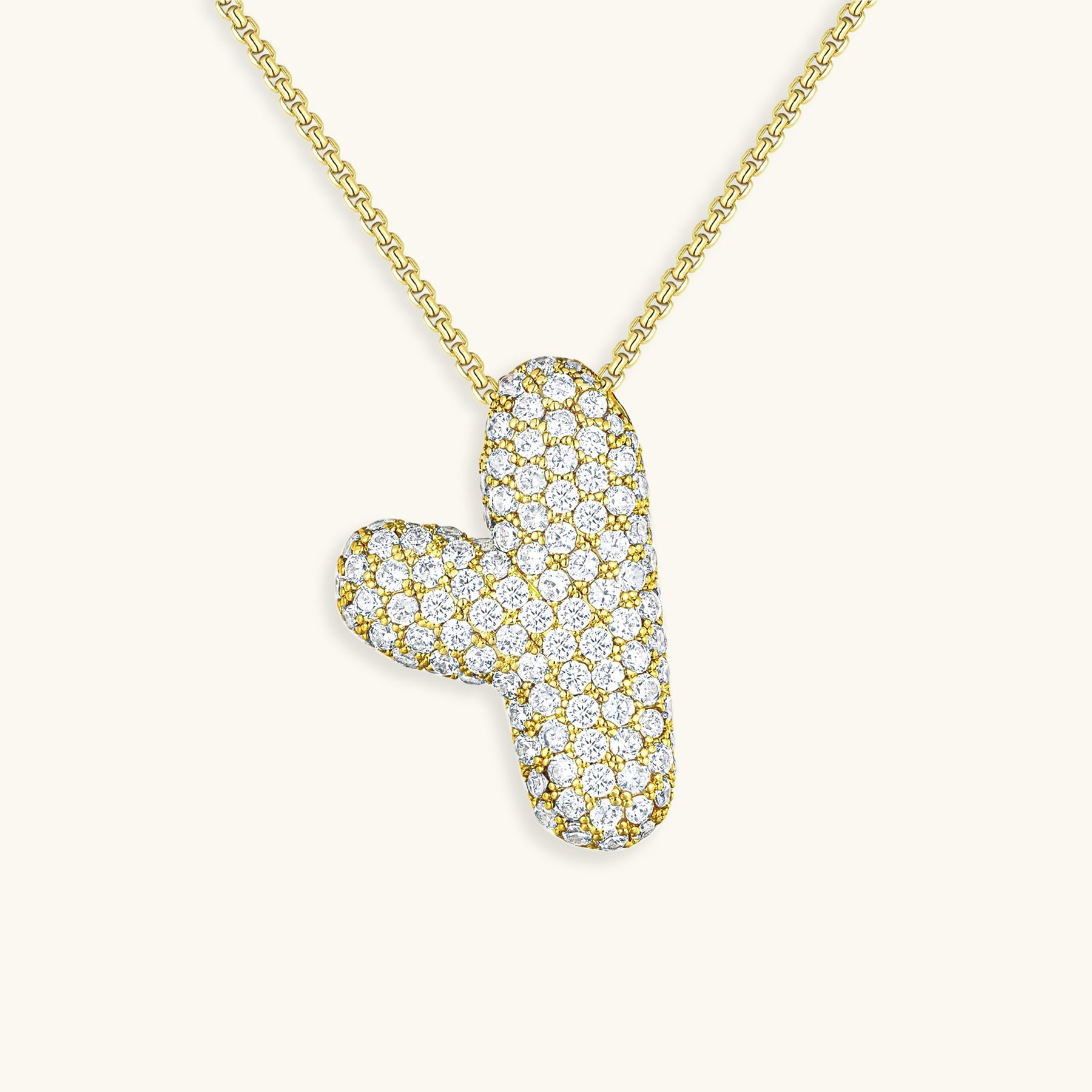 PURELY YOURS - BUBBLE INITIAL DIAMOND NECKLACE