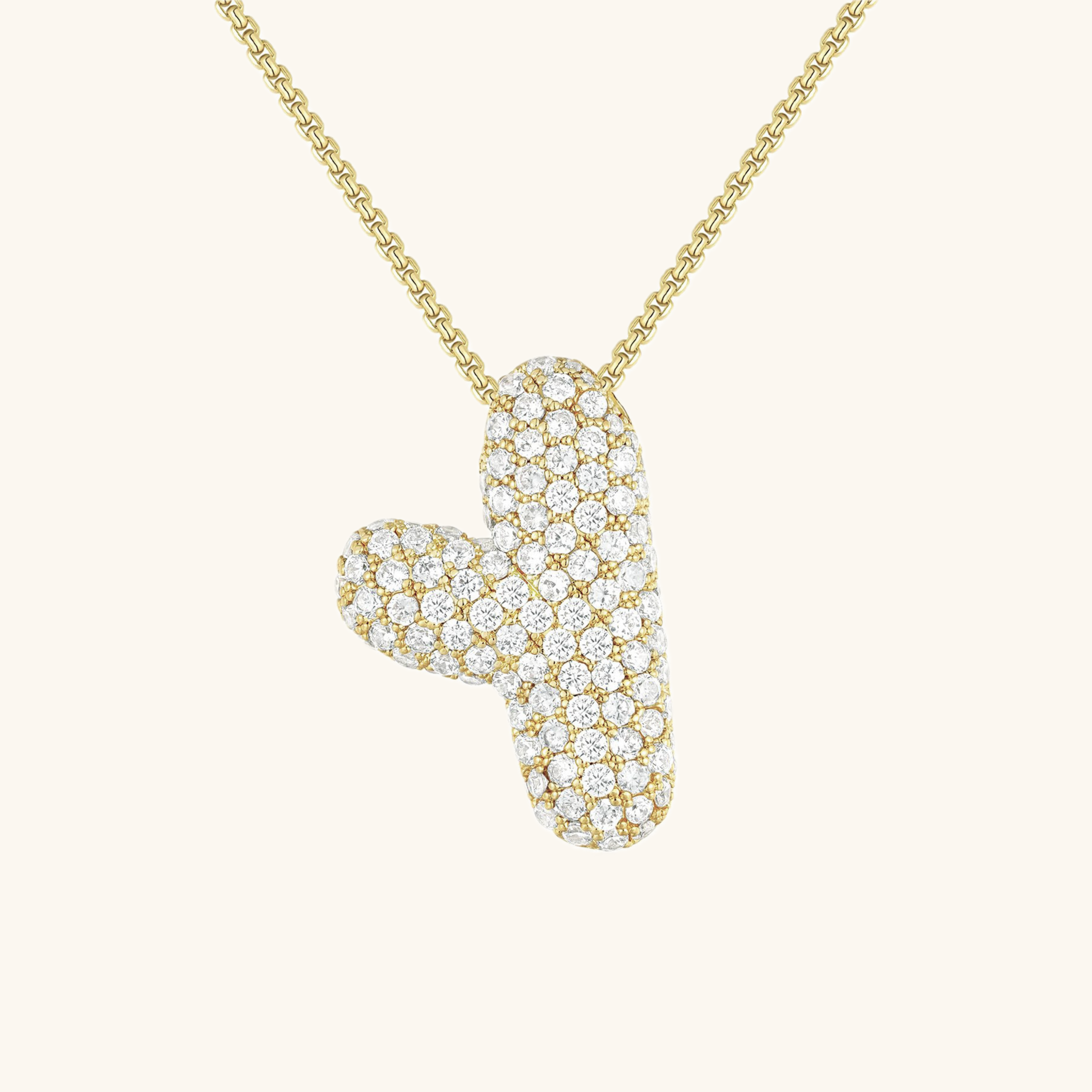 PURELY YOURS - BUBBLE INITIAL DIAMOND NECKLACE